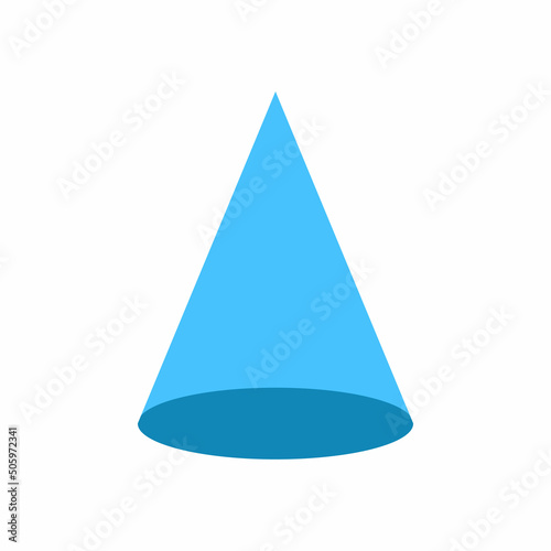 blue cone basic simple 3d shape isolated on white background