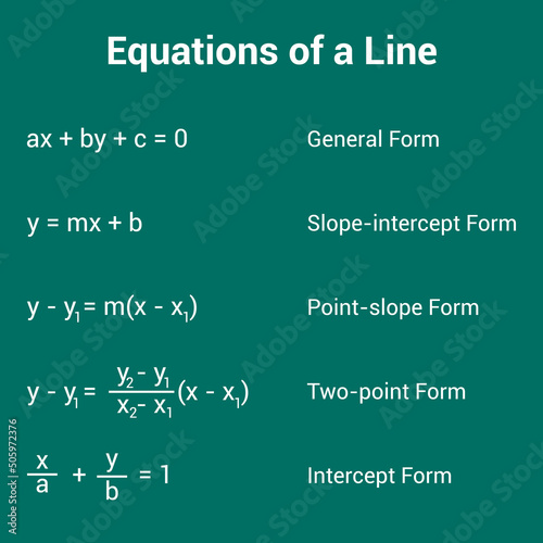 equation of a straight line formulas in mathematics