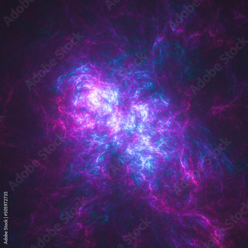 Abstract fractal fantasy background, space galaxy, digital geometric techno style illustration