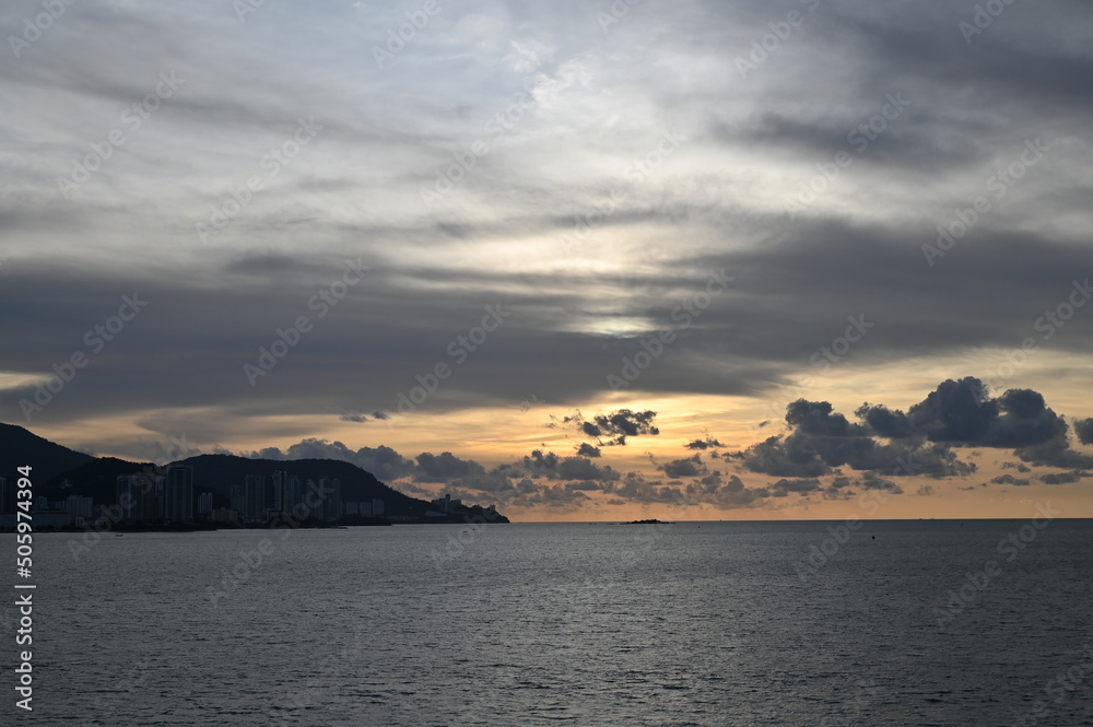 Georgetown, Penang Malaysia - May 19, 2022: A Cruise Trip around the Penang Island Onboard the Aegean Paradise Vessel
