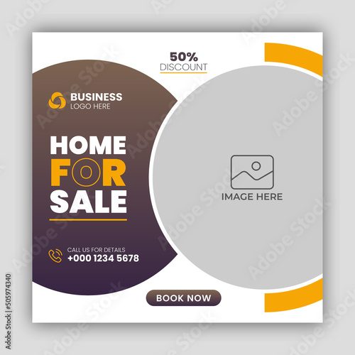 Real estate business social media post and web banner template