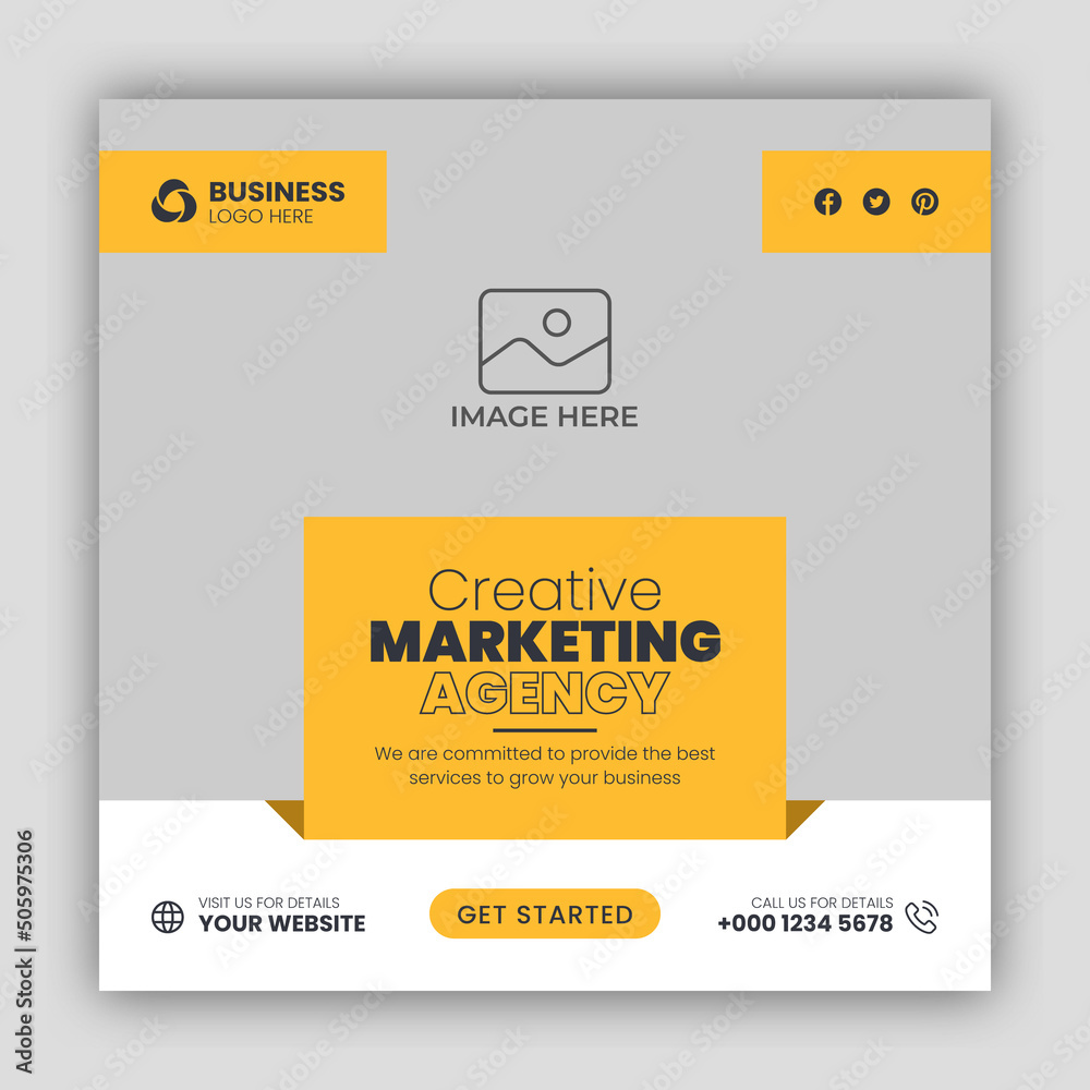 Digital marketing web banner and social media post template Digital marketing web banner and social media post template