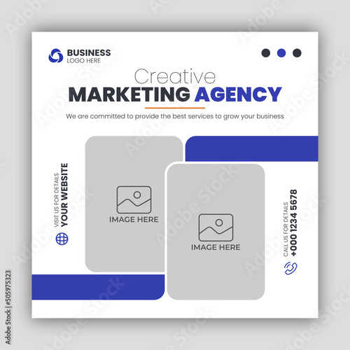 Digital marketing web banner and social media post template