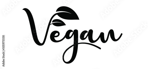 Go vegan. Organic vegan 100% with leaves, Bio, eco icon or symbol. lactose free, vegan, no meat, healthy, fresh food. Green logo. Eat healthy food. Nature, ecology. veganism slogan or quote