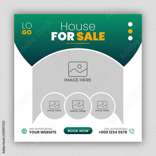 Real estate business social media post and web banner template