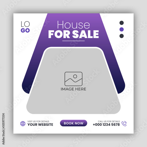 Real estate business social media post and web banner template
