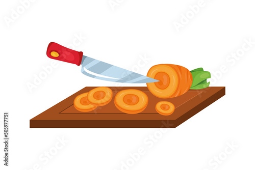 knife cutting carrot