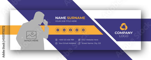 Email signature or email footer and personal social media facebook cover design template