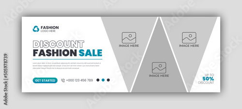 fashion sale social media facebook cover design template