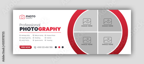 Digital photography services facebook cover or web banner template