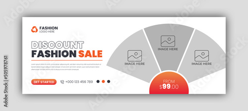 fashion sale social media facebook cover design template