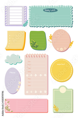 Cute Pastel Notes Element