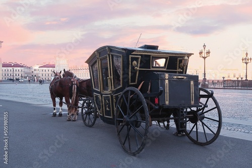 Photo horse and carriage