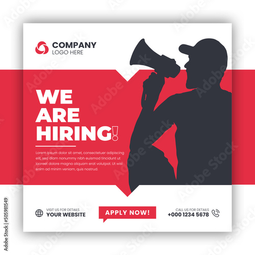 We are hiring job vacancy web banner and social media post template