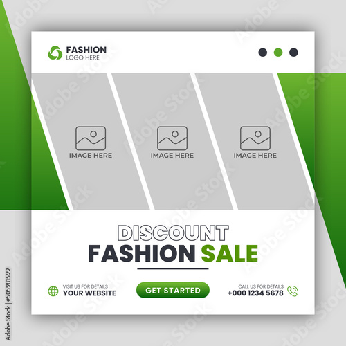 Fashion sale social media post and web banner template