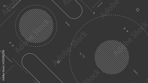 Modern Abstract Background with Retro Memphis Elements and Black White Color