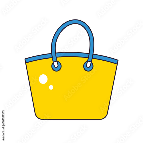 Yellow tote bag or handbag isolated vector