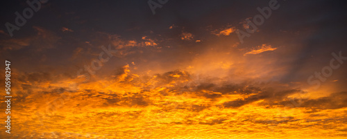 Fényképezés Beautiful Red Clouds, amazing sunset, red clouds panoramic