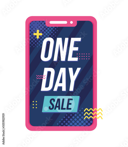 smartphone with sale lettering
