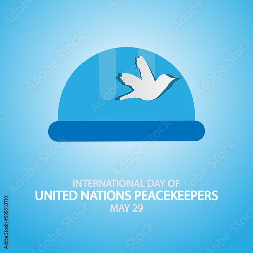 International Day of United Nations Peacekeepers May 29, vector art illustration.
