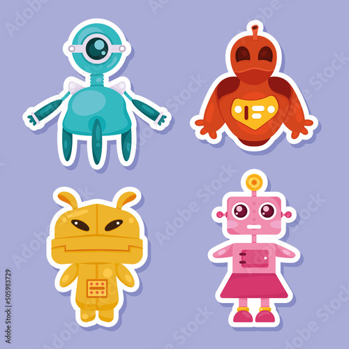 four robots electrics icons