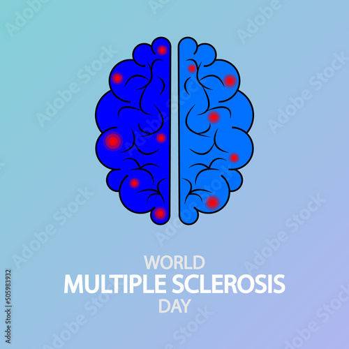 World multiple sclerosis day brain, vector art illustration.
