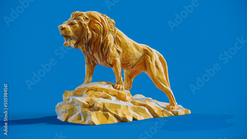 Low poly lion 3d art 