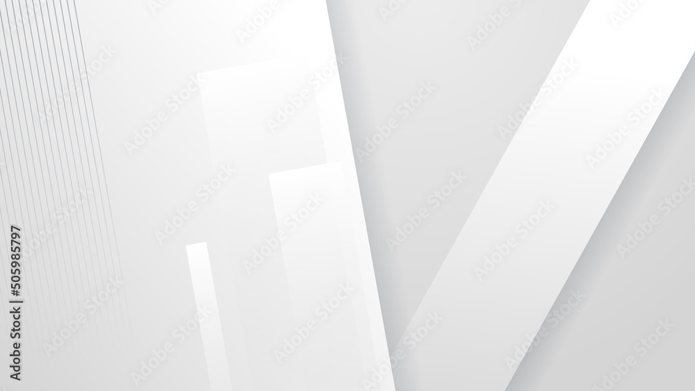 Technology banner design with white and grey arrows. Abstract geometric vector background
