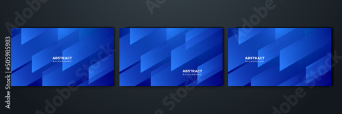Modern blue geometric shapes abstract modern technology background design. Vector abstract graphic presentation design banner pattern background web template.