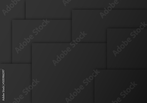 Abstract Black Metallic Tech Fold Shadow Layout Modern Template Background