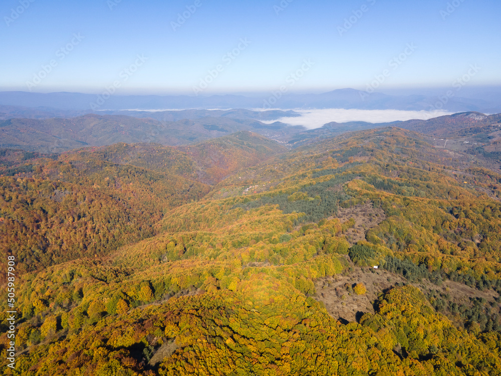 Fototapeta premium Autumn Landscape of Erul mountain near Golemi peak, Bulgaria
