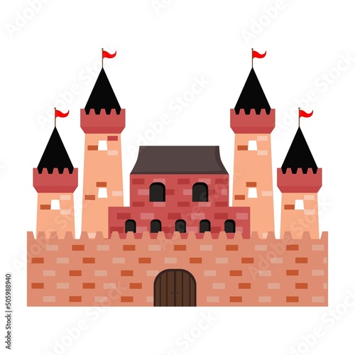 Vector illustration of a royal palace in a fantasy world. royal themes, Middle Ages, fairy tales, magic, royal palaces, children.
