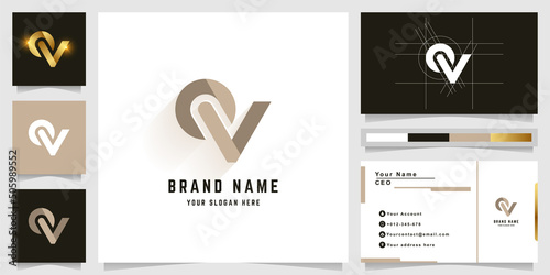 Letter OV or QV monogram logo