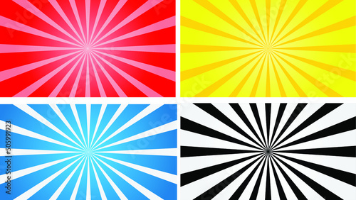 Simple mix color sunburst pack with gradient vector background illustration.