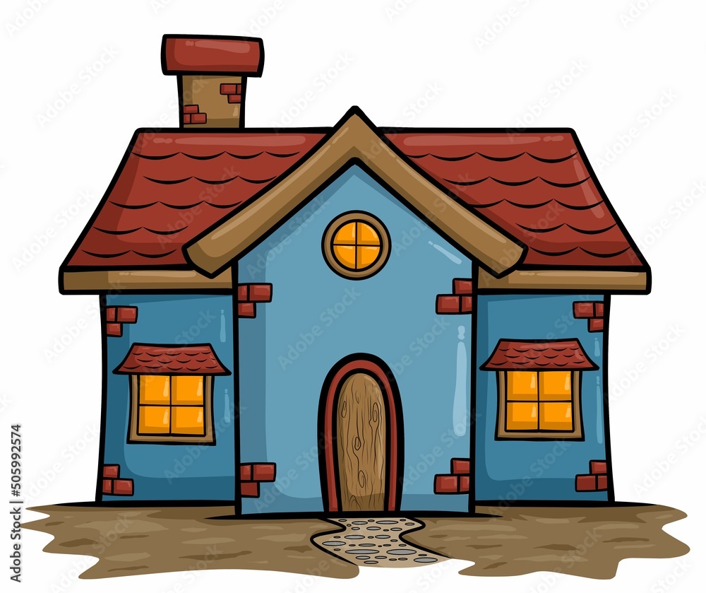 Fairytale old house in retro style vector illustration