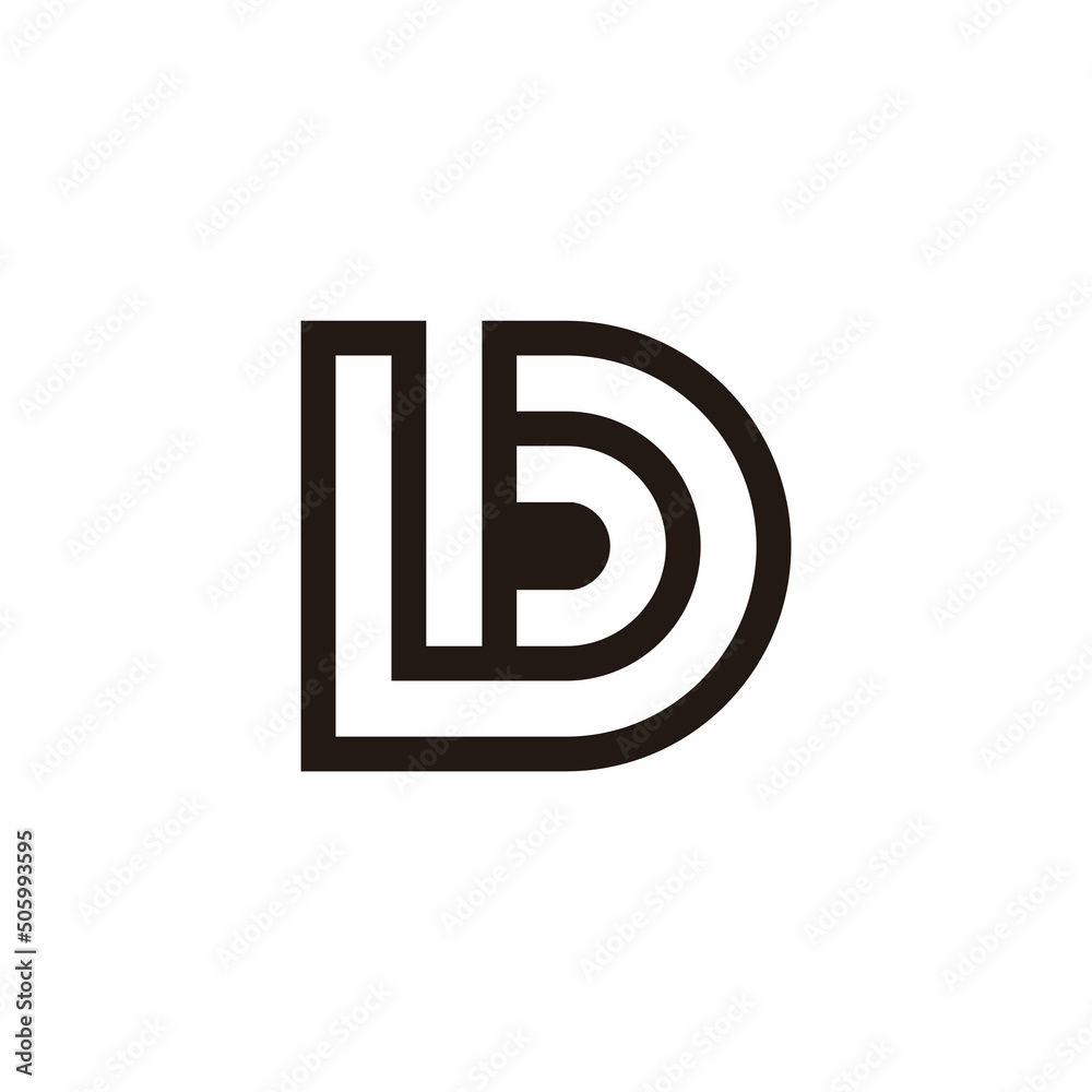 letter ld stripe line geometric logo vector letter ld stripe line geometric logo vector