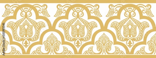 Fotografie, Obraz Vector golden seamless oriental national ornament