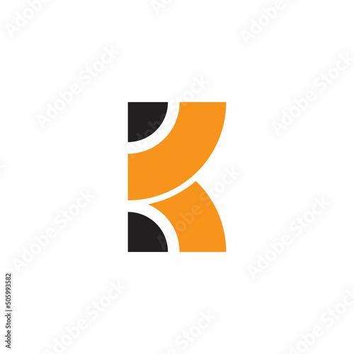 letter k simple pencil shape education happy logo vector