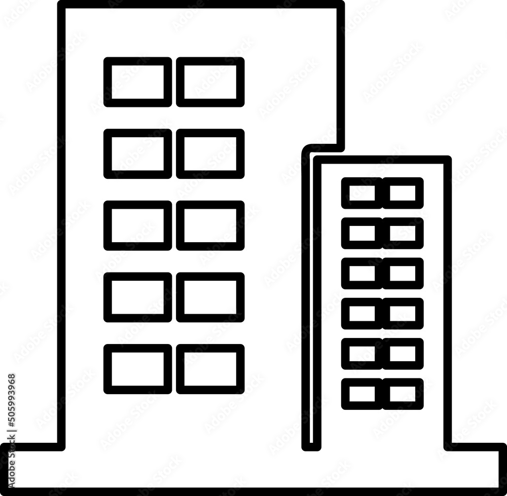 Office building sign icon in flat style. Apartment vector illustration on white isolated background line art.eps Office building sign icon in flat style. Apartment vector illustration on white isolated background line art.eps