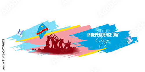 vector illustration for happy independence day Congo photo