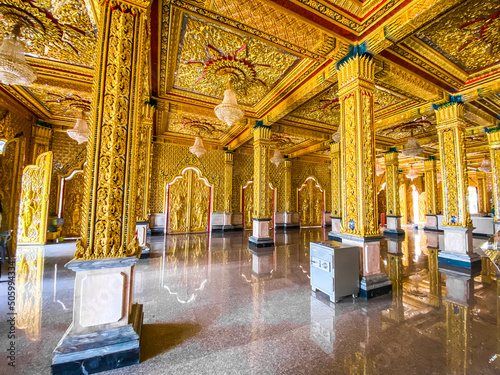 Wat Chantaram and Wat Tha Sung temple, Crystal Sanctuary 100 m long, in Uthai Thani, Thailand photo