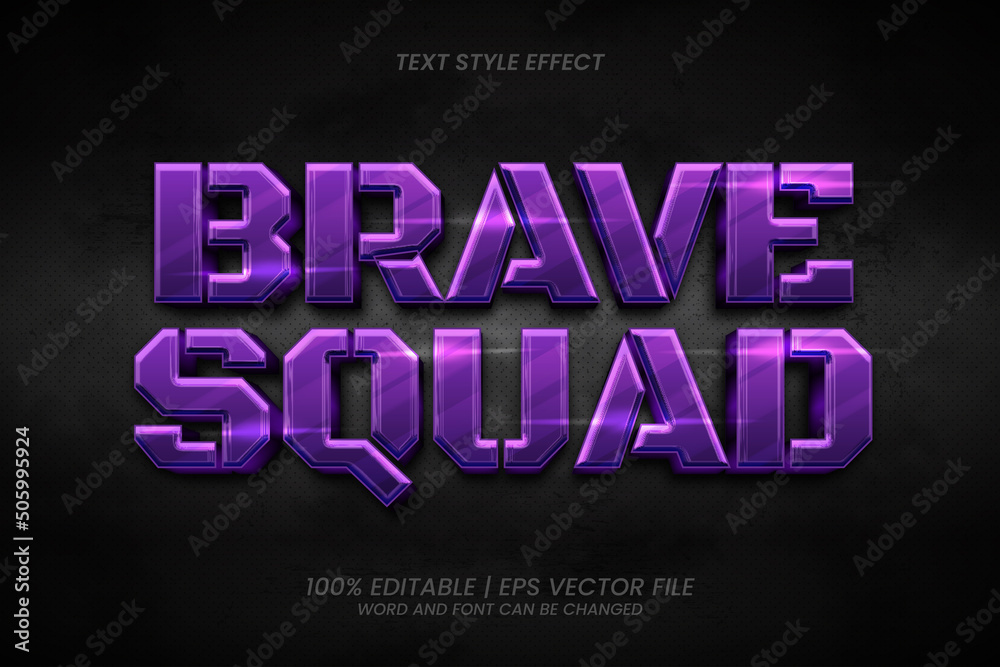 Brave Squad 3D Gaming Style Editable Text Effect