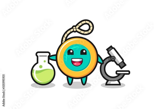 Mascot character of yoyo as a scientist