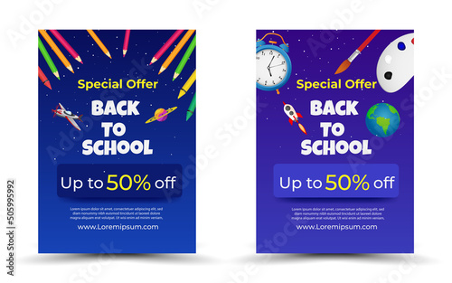 Back to school background and poster or promotion