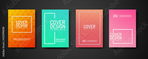 Cover Design template set with geometric lines textured pattern background