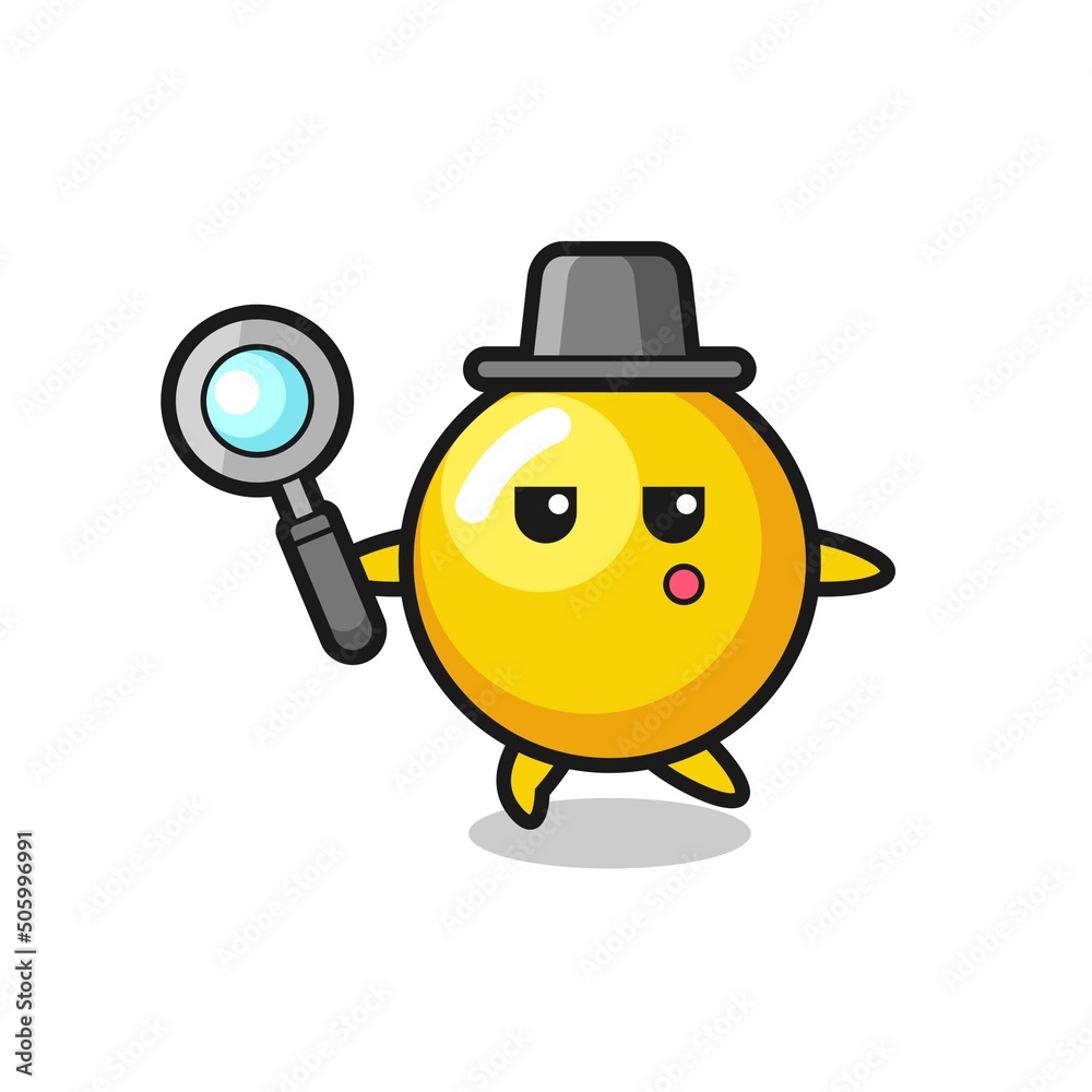 egg yolk cartoon character searching with a magnifying glass egg yolk cartoon character searching with a magnifying glass