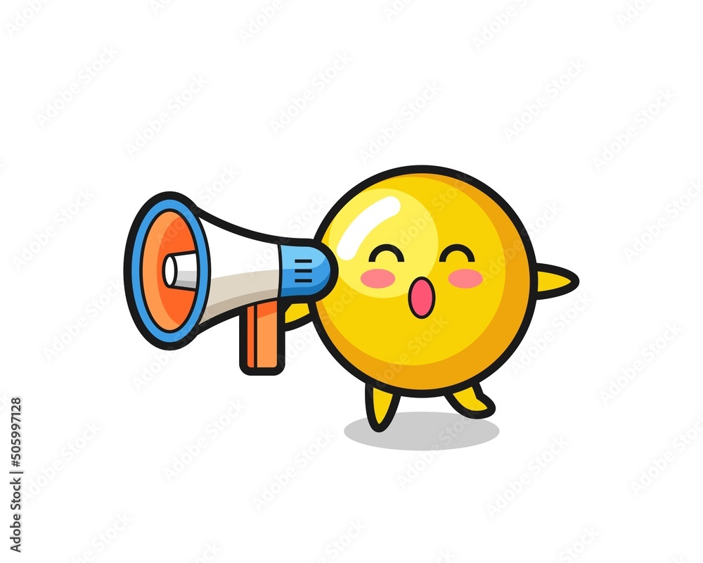 Fototapeta premium egg yolk character illustration holding a megaphone