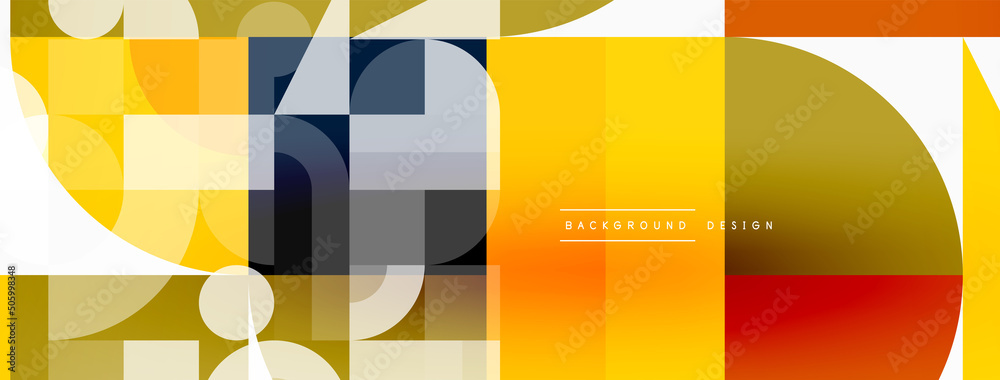 Minimal geometric abstract background. Circle square and triangle design. Trendy techno business template for wallpaper, banner, background or landing Minimal geometric abstract background. Circle square and triangle design. Trendy techno business template for wallpaper, banner, background or landing