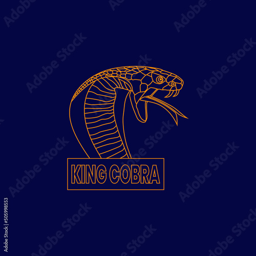 Line art logo, king cobra, unique and modern elegant design
