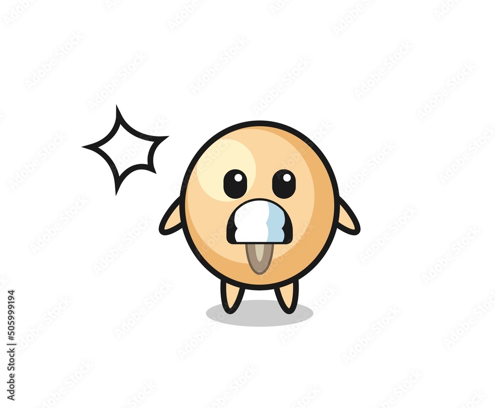 soy bean character cartoon with shocked gesture soy bean character cartoon with shocked gesture
